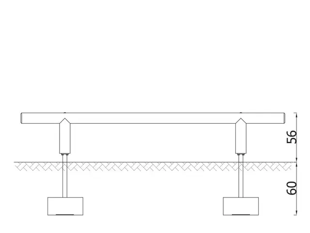 Balansebom 2 parallelle L300 x B92 x H55 cm 