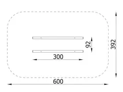 Balansebom 2 parallelle L300 x B92 x H55 cm