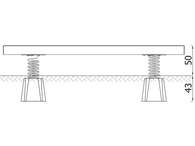Balansebom på fjær L300 x B15 x H50 cm 