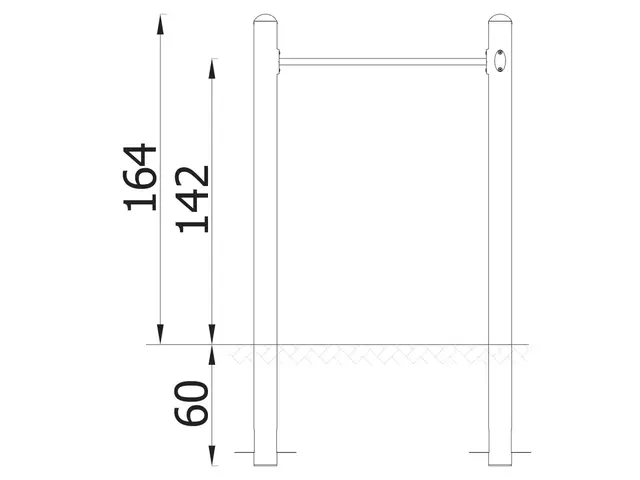 A4K Pull Up bars L128 x B12 x H164 cm 