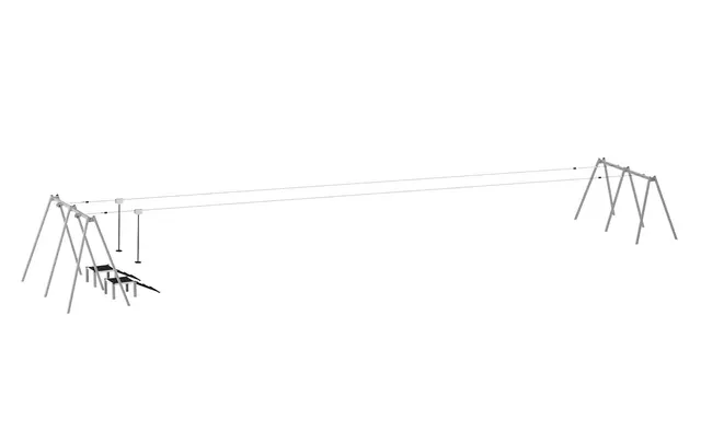 Taubane dobbel i stål L2632 x B524 x H340 cm 