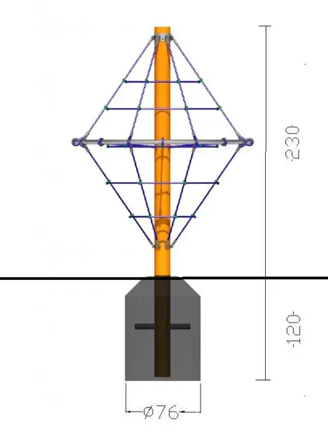 Diamant klatrenett L184 x B184 x H234 cm 