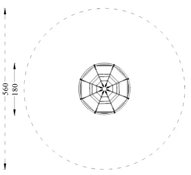 Klatrenett sylinder L184 x B184 x H234 cm 