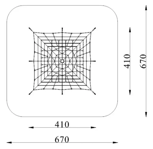 Liten klatrepyramide L402 x B402 x H300 cm 