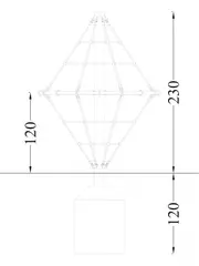 Klatrenett roterende karusell L184 x B184 x H234 cm