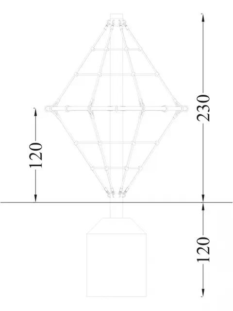 Klatrenett roterende karusell L184 x B184 x H234 cm 