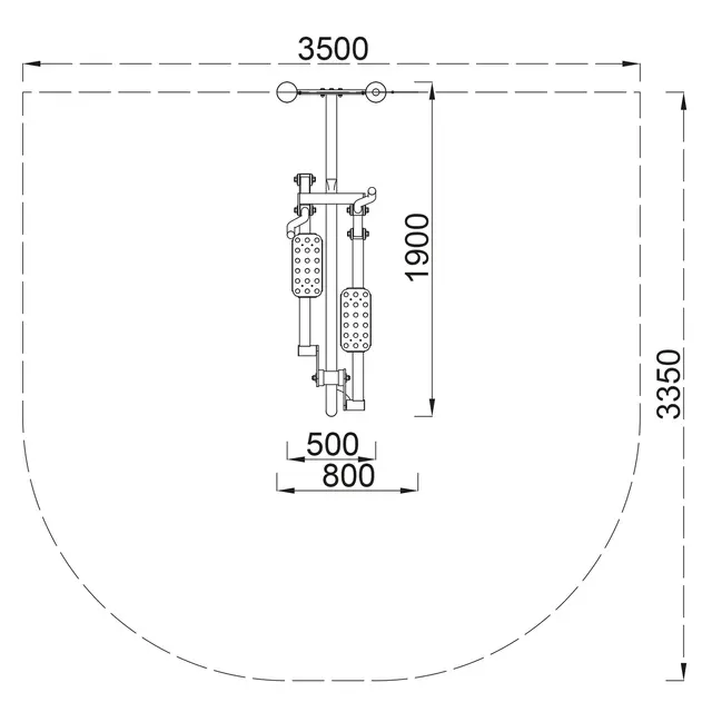 Krysstrening H205 x B62 x D190 cm 