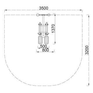 Skiløper treningsapparat H184 x B63 x D136 cm
