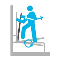 Krysstrening singelstamme H184 x B62 x D138 cm