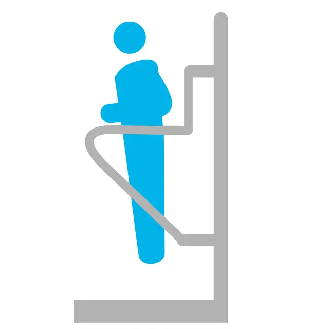 Arm- og benløft singelstamme H205 x B62 x D110 cm 