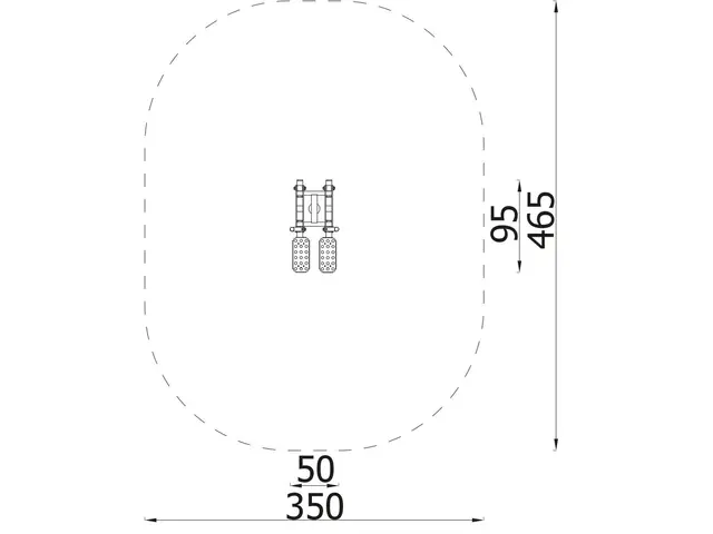 Skiløper singelstamme H174 x B50 x D95 cm. 