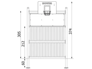 A4K fotballmål med basketballkurv L261 x B240 x H366 cm