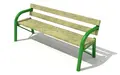 Parkbenk med rygg fastmontert L180 x B68 x H78 cm