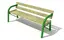 Parkbenk med rygg fastmontert L180 x B68 x H78 cm