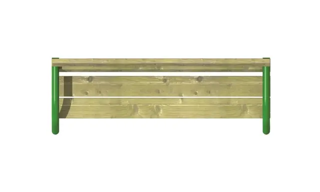 Parkbenk med rygg fastmontert L180 x B68 x H78 cm 