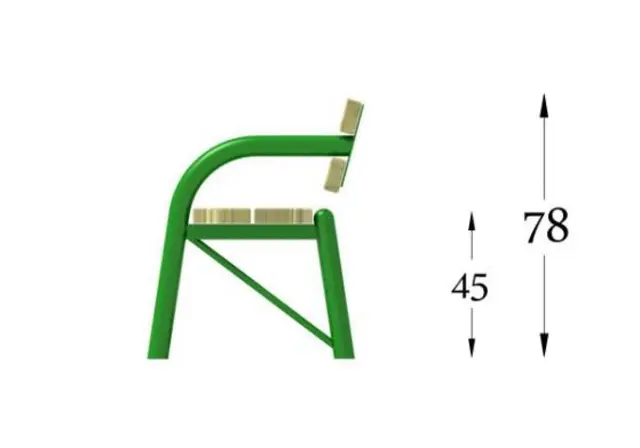 Parkbenk med rygg mobil 