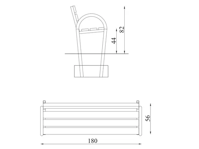 Fastmontert parkbenk B01 L180 x B 62 x H 79 cm 