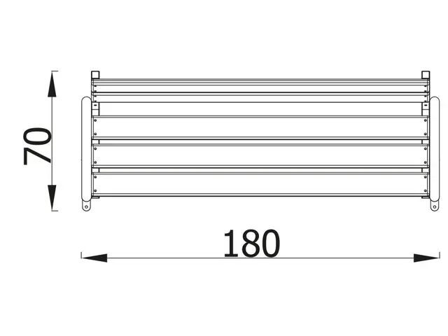 Frittstående parkbenk B02 L62 x B180 x H62 cm 
