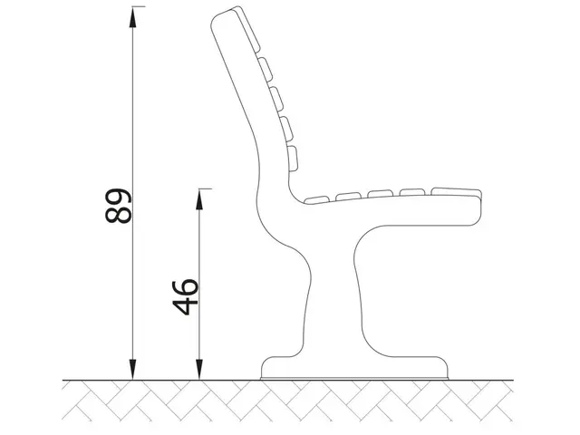 Frittstående parkbenk F02 L183 x B65 x H89/46 cm 