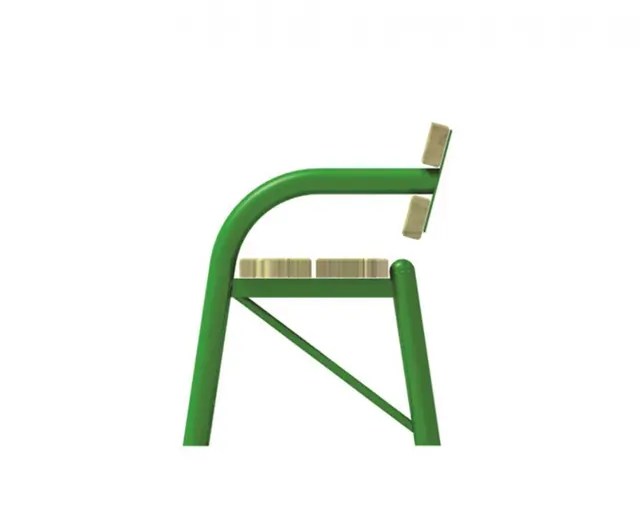 Benk m rygg for nedgraving Only frame, painted black 