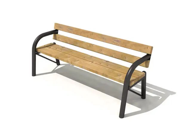 Benk m rygg. Frittstående 