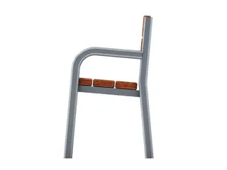 Benk med rygg for nedgraving L180 x B48 x H86/47 cm