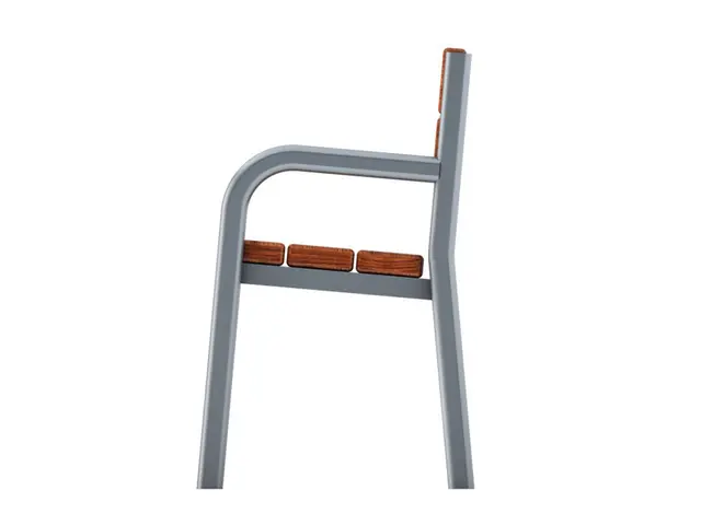 Benk med rygg for nedgraving L180 x B48 x H86/47 cm 