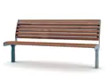 Benk med rygg L181 x B62 x H89/46 cm