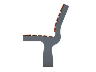 Benk med rygg L181 x B62 x H89/46 cm