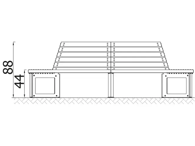 Rund parkbenk L301 x B261 x H88 cm 
