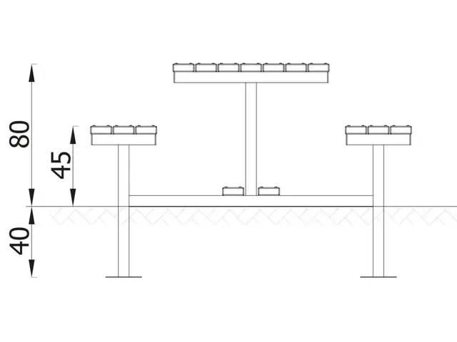 Bord/benk for voksne L190 x B180 x H80/45 cm 