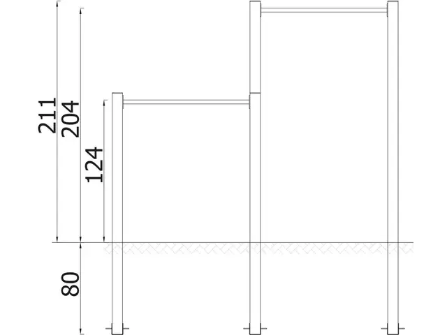 Street workout 138 lime L70 x B250 x H211 cm 