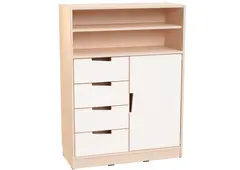 Hedda L skap med hvit d&#248;r og skuffer