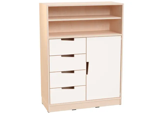 Hedda L skap med hvit dør og skuffer 