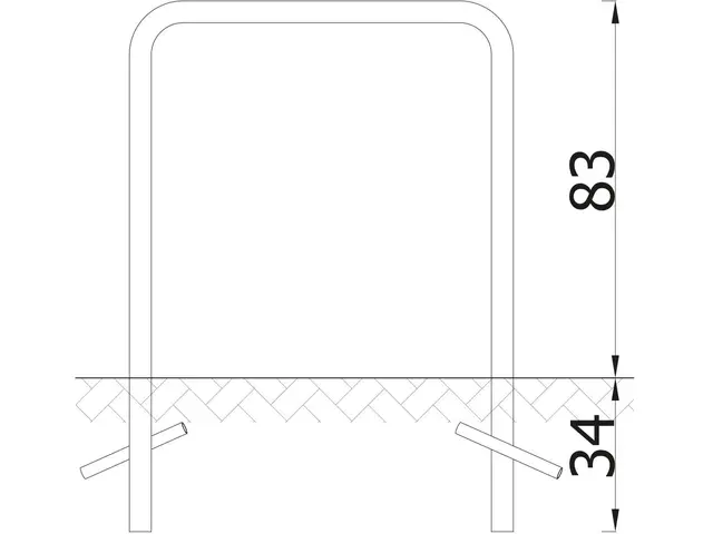 Sykkelstativ A02 L85 x B5 x H83 cm 