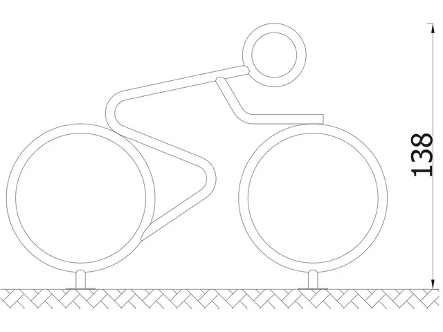 Sykkelstativ syklisten L144 x B144 x H221 cm 