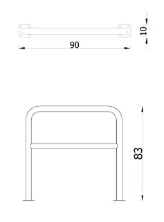 Sykkelstativ A-modell L90 x B10 x H83 cm