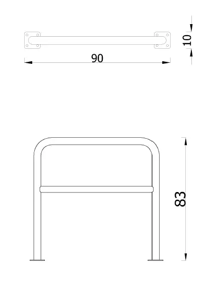 Sykkelstativ A-modell L90 x B10 x H83 cm 