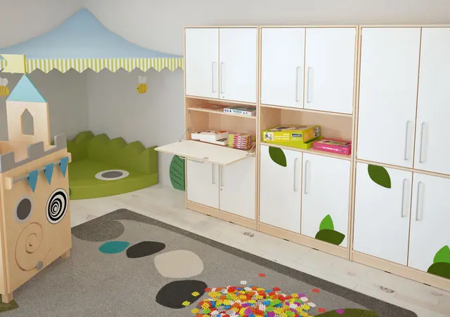 Hedda høyt skap med bord hvit B90 x D39 x H192 cm 