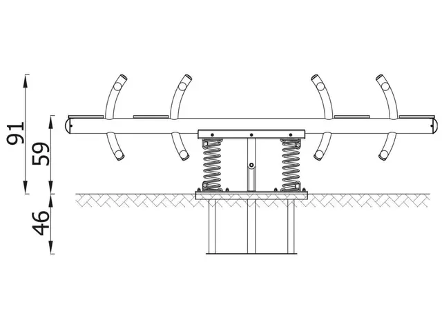 Vippe med fire seter L287 x B40 x H91 cm 