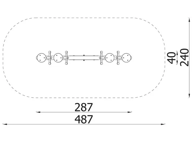 Vippe med fire seter L287 x B40 x H91 cm 