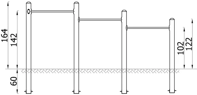 Balansebom L433 x B63 x H50 cm 