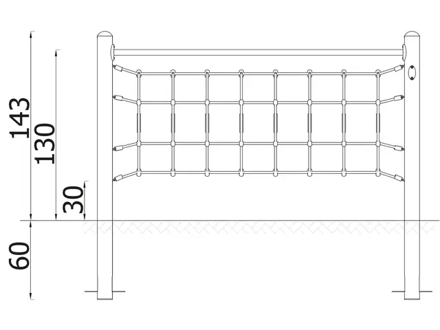 A4K Gjennomgang, nett L245 x B128 x H143 cm 
