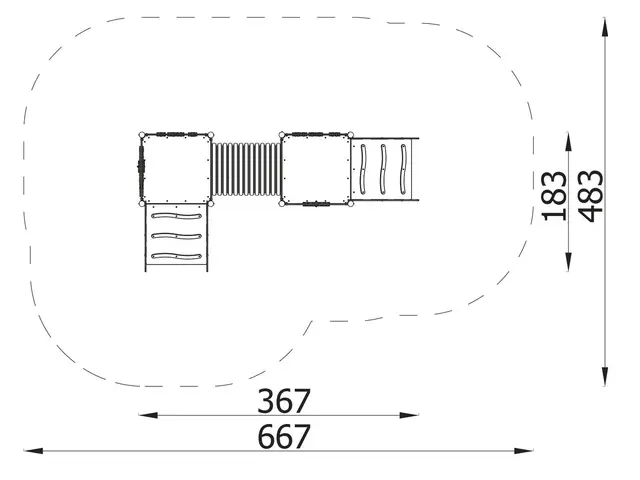 Milo lekeplattform med tunnel L367 x B183 x H119 cm 