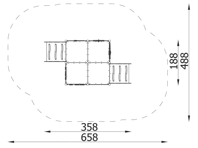 Milo lekeplattform L358 x B188 x H119 cm 