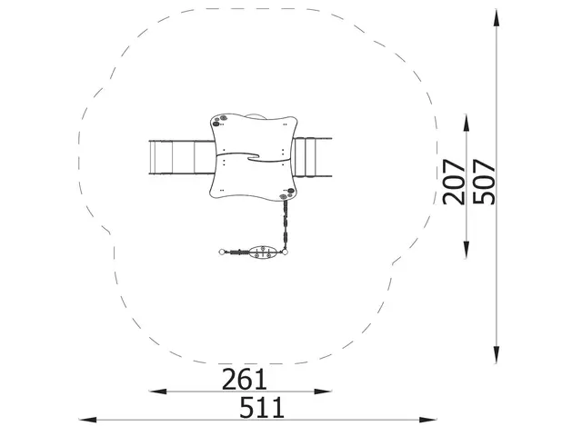 Milo lekehus med sklie L268 x B207 x H254 cm 