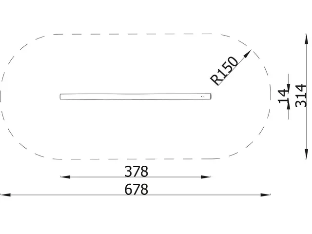 Robinio fitness stigende balansebom L378 x B14 x H44 cm 