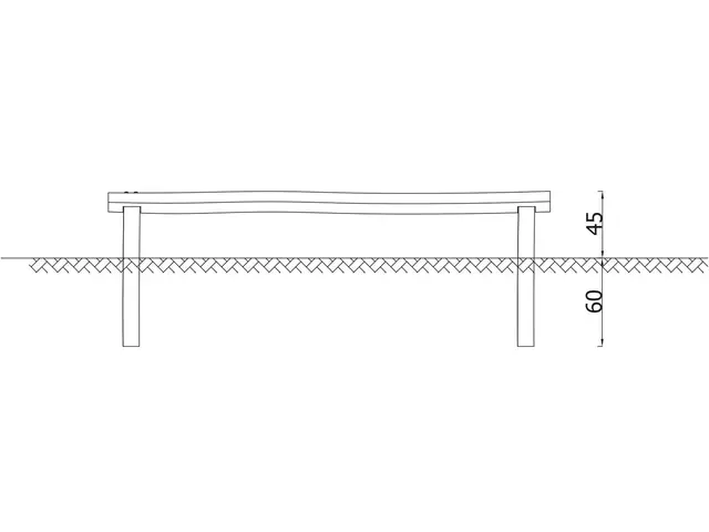 Robinio fitness balansebom L300 x B14 x H50 cm 