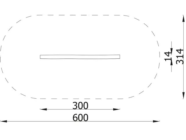 Robinio fitness balansebom L300 x B14 x H50 cm 