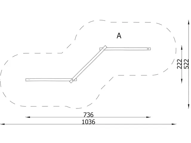 Robinio fitness trippel balansebom L736 x B222 x H56 cm 